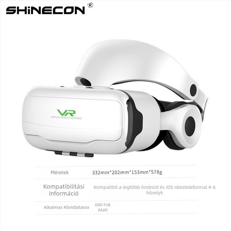 Fejpántos VR szemüveg kék fénylencse virtuális valóság 3D-s doboz mobiltelefon játék sisak G02EF ezer Magic Mirror