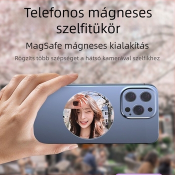 Alumíniumötvözetből készült MagSafe mágneses abszorpciós mobiltelefon hátsó önfényképező tükör Vlog élő HD domború sminktükör