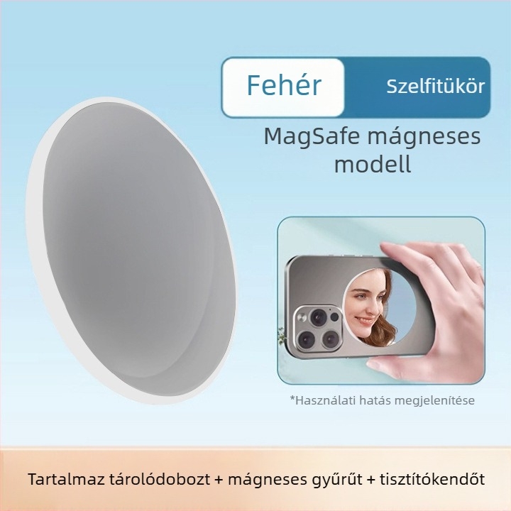 Alumíniumötvözetből készült MagSafe mágneses abszorpciós mobiltelefon hátsó önfényképező tükör Vlog élő HD domború sminktükör