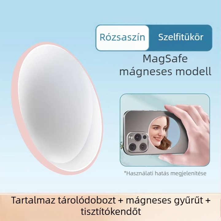 Alumíniumötvözetből készült MagSafe mágneses abszorpciós mobiltelefon hátsó önfényképező tükör Vlog élő HD domború sminktükör