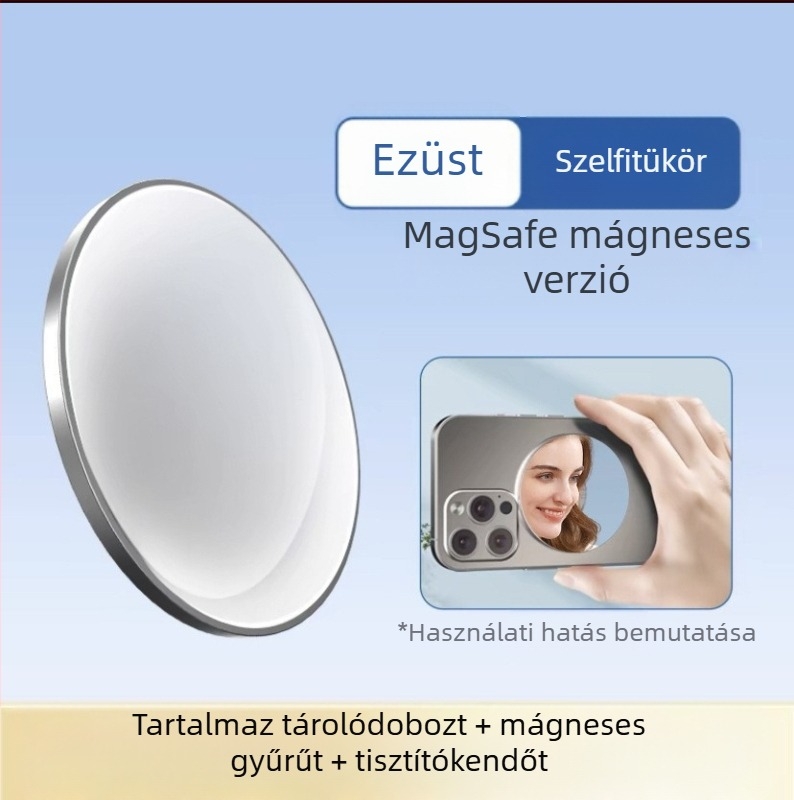 Alumíniumötvözetből készült MagSafe mágneses abszorpciós mobiltelefon hátsó önfényképező tükör Vlog élő HD domború sminktükör