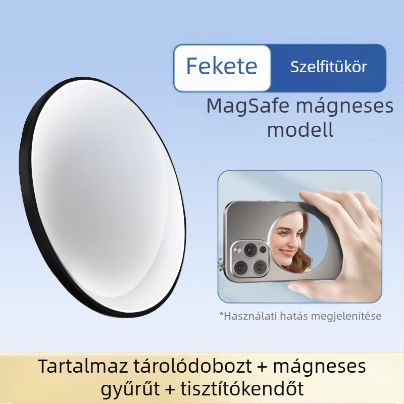 Alumíniumötvözetből készült MagSafe mágneses abszorpciós mobiltelefon hátsó önfényképező tükör Vlog élő HD domború sminktükör