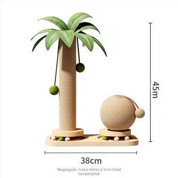 Nyári kókuszfa sziget macska mászóállvány tömörfa vastag kenderkötél nagy többrétegű macskafészek integrált fekvőfotel függőágy macska kaparóoszlop