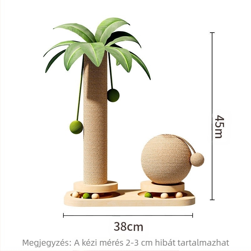 Nyári kókuszfa sziget macska mászóállvány tömörfa vastag kenderkötél nagy többrétegű macskafészek integrált fekvőfotel függőágy macska kaparóoszlop