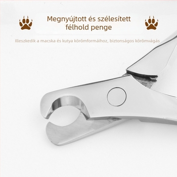 Univerzális körömvágó macska olló kutya kellékek körömvágó rozsdamentes acél vérzésgátló félhold vágás
