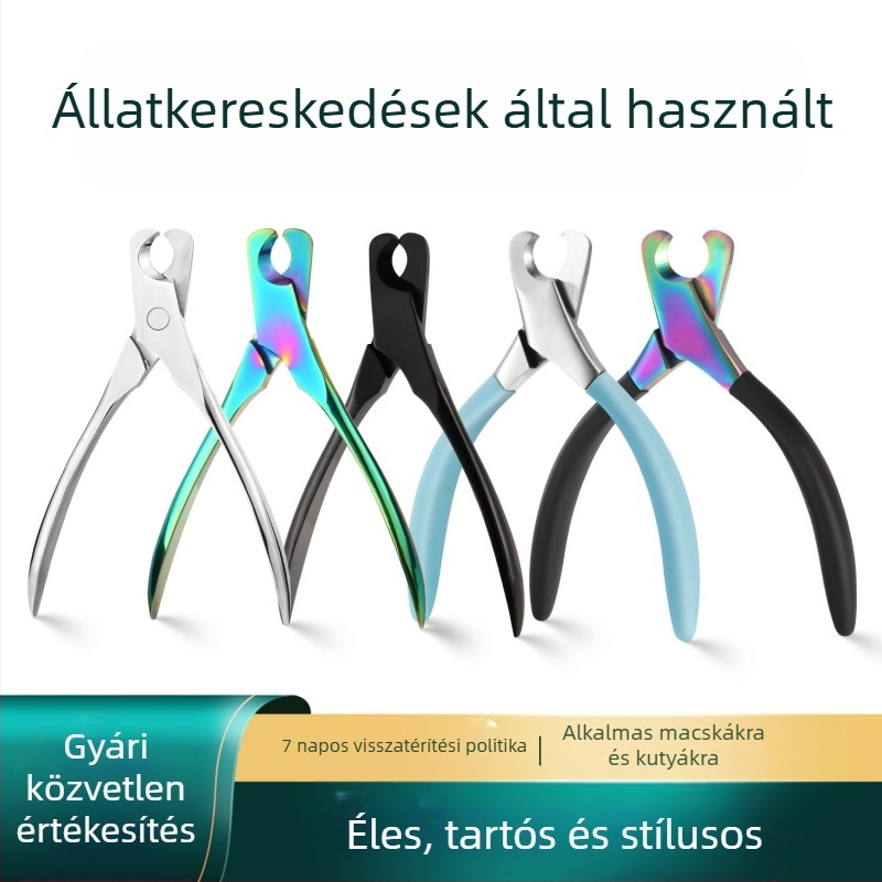 Univerzális körömvágó macska olló kutya kellékek körömvágó rozsdamentes acél vérzésgátló félhold vágás