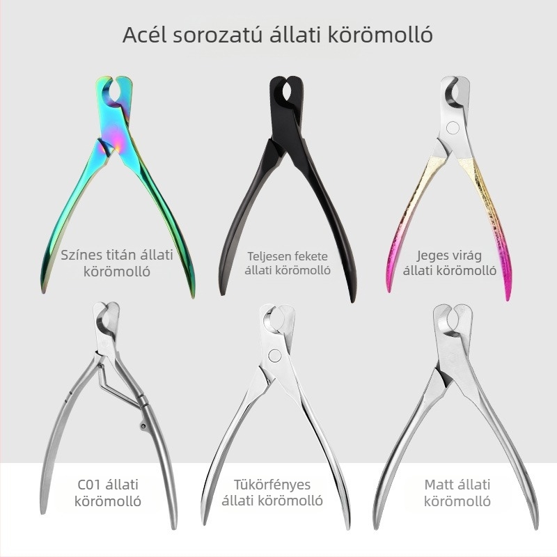 Univerzális körömvágó macska olló kutya kellékek körömvágó rozsdamentes acél vérzésgátló félhold vágás