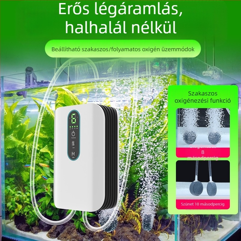 BAKALE új USB oxigénpumpa oxigén otthoni hal autó levegőztető kültéri vadhorgászat lítium akkumulátor