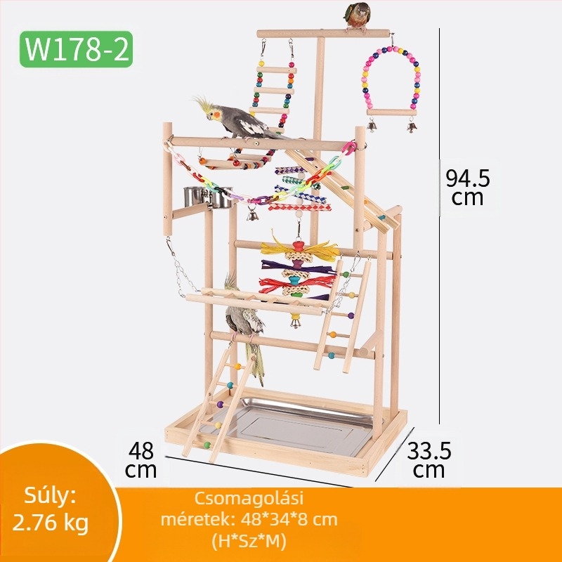 Papagáj nagy játszóállvány papagáj játék edzőállvány játszótéri állvány mászólétra hinta madárjáték