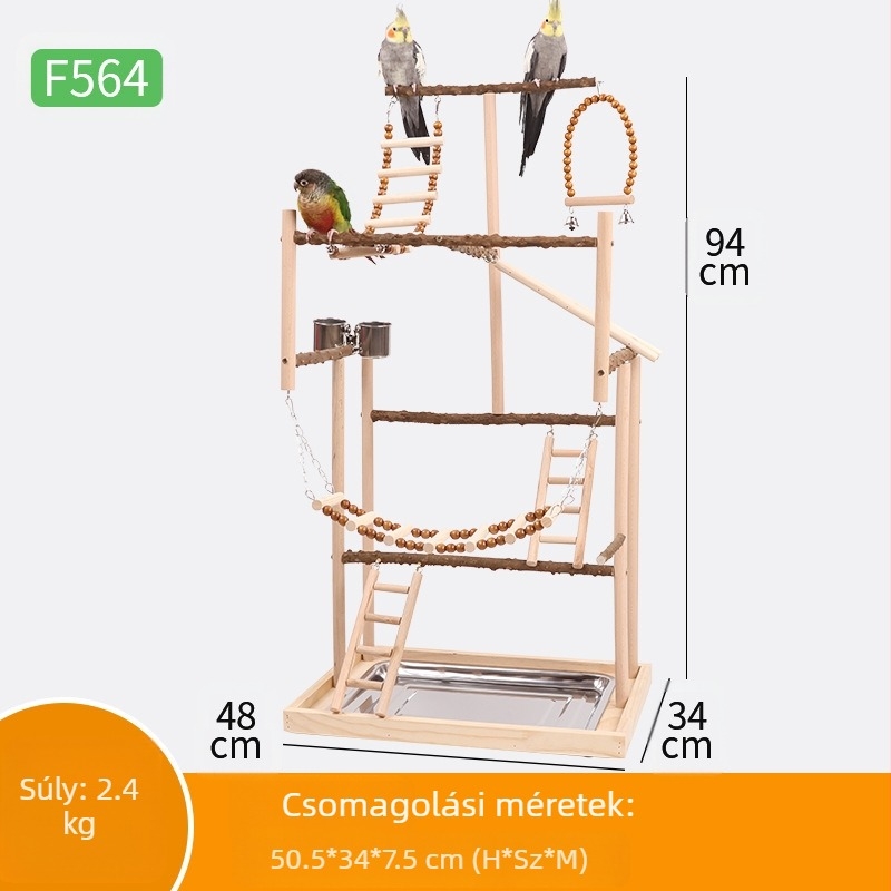Papagáj nagy játszóállvány papagáj játék edzőállvány játszótéri állvány mászólétra hinta madárjáték