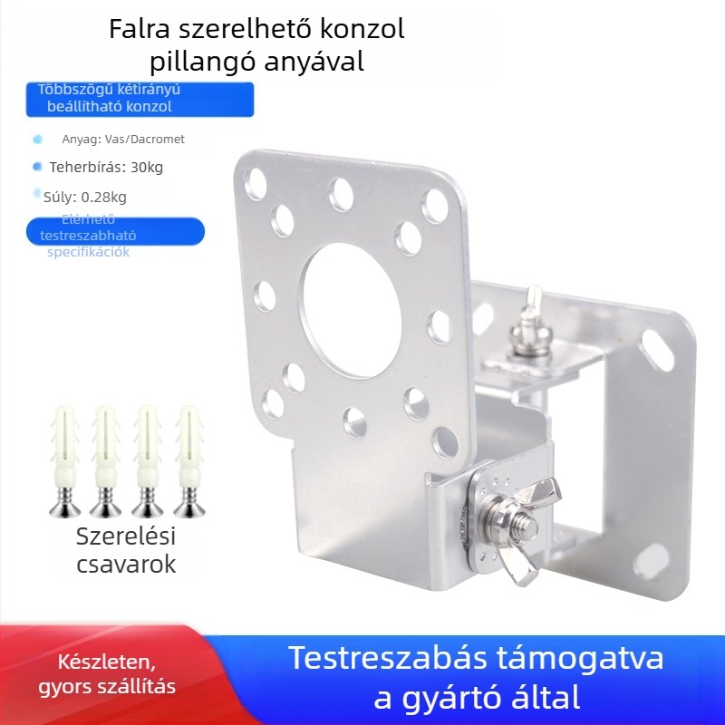 Kétirányú szögbeállító bilincs Cikkszám Támasztórúd Függesztett fali tartó Többméretű 90°-os fix konzol Hardver tartozékok