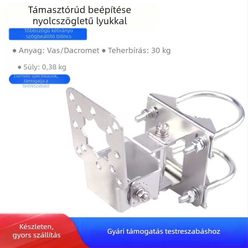 Kétirányú szögbeállító bilincs Cikkszám Támasztórúd Függesztett fali tartó Többméretű 90°-os fix konzol Hardver tartozékok