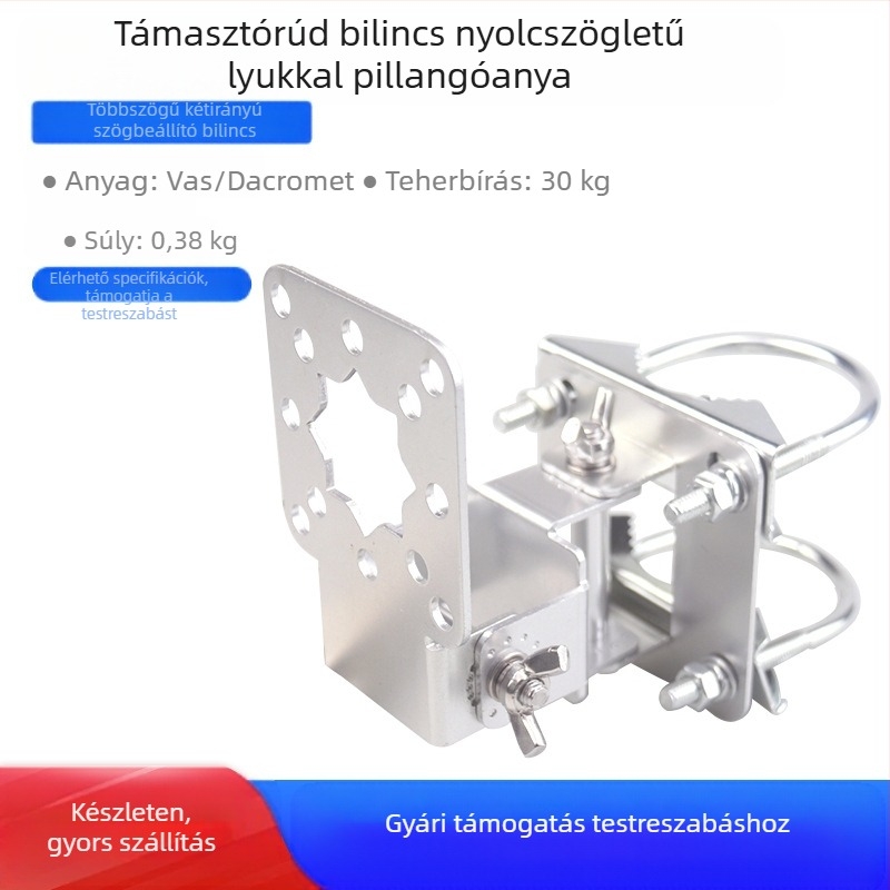 Kétirányú szögbeállító bilincs Cikkszám Támasztórúd Függesztett fali tartó Többméretű 90°-os fix konzol Hardver tartozékok