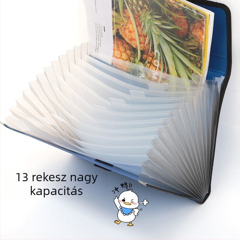 A4-es rombuszmintás táska csattal, harmonikatáska, 13 rácsos, nagy kapacitású információs irattartó táska, diákdolgozat-tároló táska, nagykereskedelem