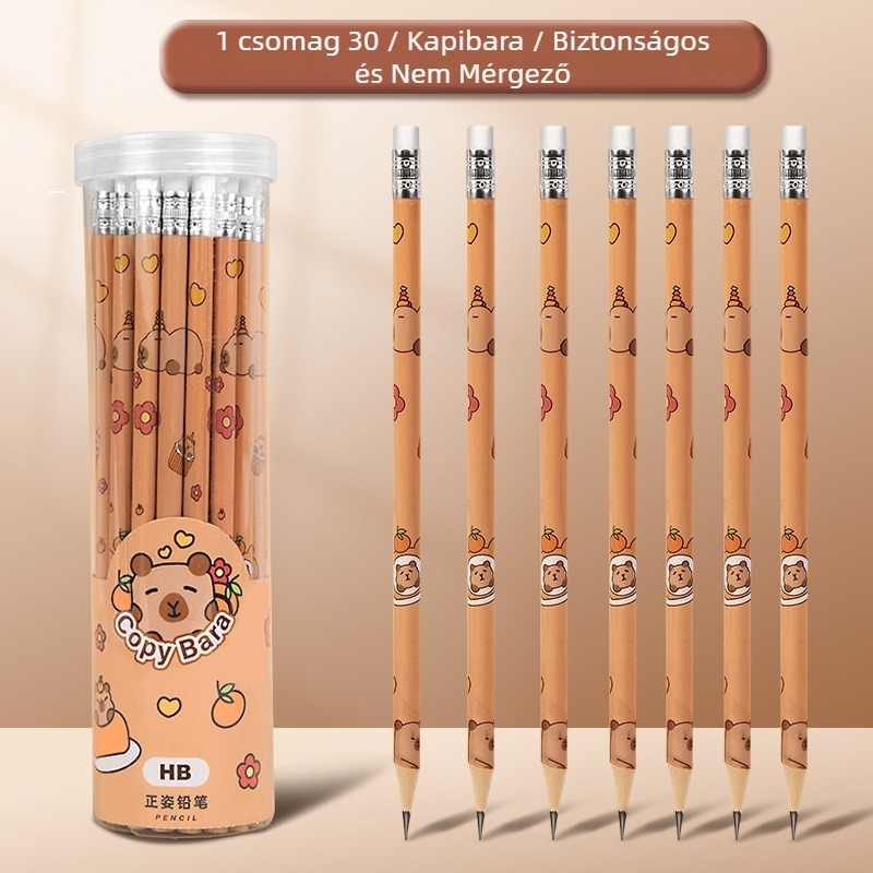 Hordóceruza Kapibala Általános Iskola Tanuló Levélpapír HB Gyermekek Rajzfilm Aranyos Radírral