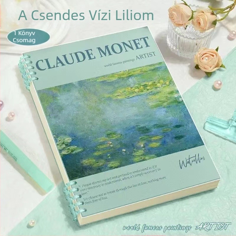 Olajfestmény Híres festmény Kivehető lapú könyv b5 Kivehető jegyzetfüzet Nagy színérték Nem látható tekercses körkönyv Diák jegyzettömb