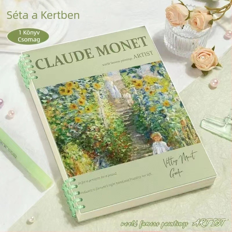 Olajfestmény Híres festmény Kivehető lapú könyv b5 Kivehető jegyzetfüzet Nagy színérték Nem látható tekercses körkönyv Diák jegyzettömb