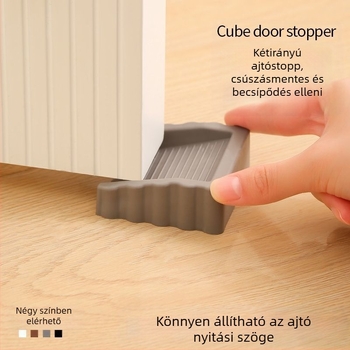 Többcélú, szélálló ajtódugó, kétirányú ajtóütköző, mozgatható ajtódugó, lopásgátló, becsípődésgátló, kézmozdulat-gátló, nem átütő, fix ajtószerkezet