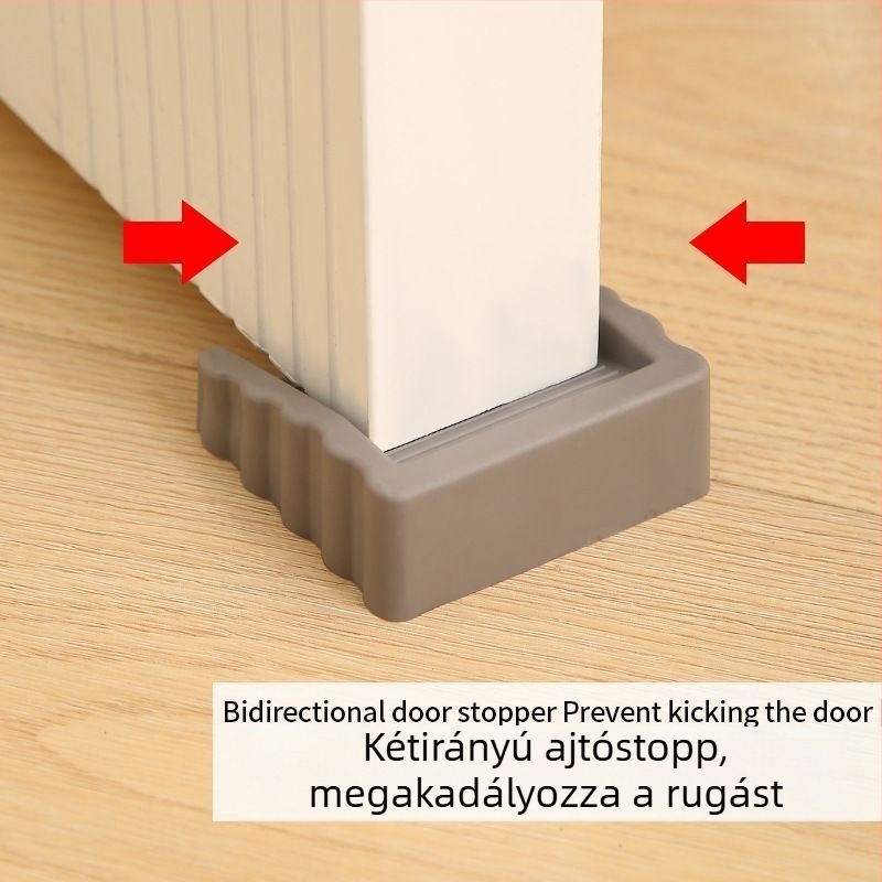 Többcélú, szélálló ajtódugó, kétirányú ajtóütköző, mozgatható ajtódugó, lopásgátló, becsípődésgátló, kézmozdulat-gátló, nem átütő, fix ajtószerkezet