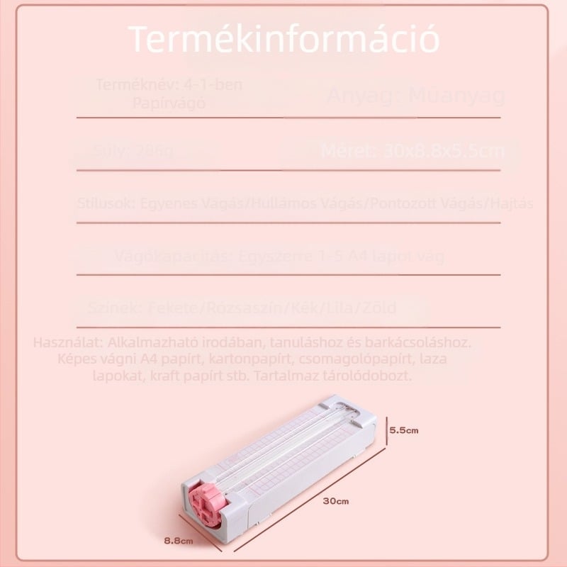 Négy az egyben papírvágó, papírvágó eszköz, papírvágó szakértő, papírvágó gép, papírvágó, vágóeszköz, kreatív ajándék