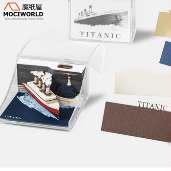 Varázslatos papírház Klasszikus 3D jegyzetek Titanic Sky City asztali díszek Kreatív ajándékok barátoknak