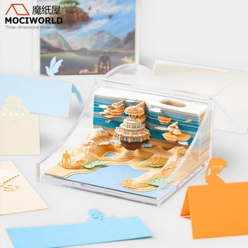 Varázslatos papírház Klasszikus 3D jegyzetek Titanic Sky City asztali díszek Kreatív ajándékok barátoknak