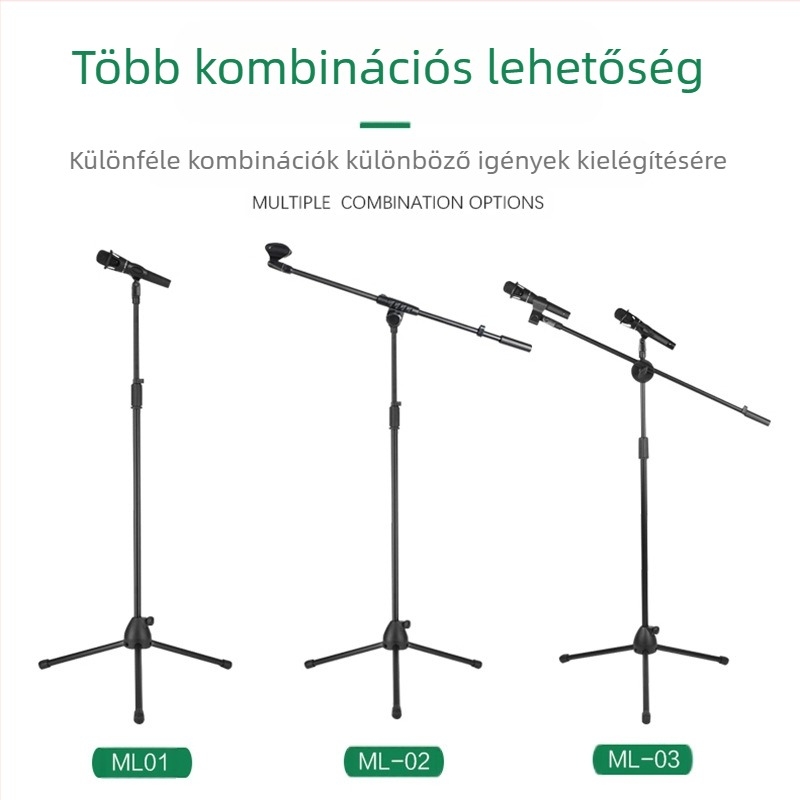 Mikrofonállvány Élő közvetítés Karaoke felvétel Padlómikrofon Emelőállvány Színpadi előadás Függőleges mikrofonállvány Háromlábú állvány