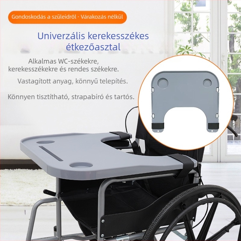 Kerekesszékes étkezőasztal, univerzális WC-szék, étkezőasztal, kerekesszék-kiegészítők, mozgáskorlátozottaknak szánt étkezőasztal, megnövelt vastagítás, ingyenes beszerelés