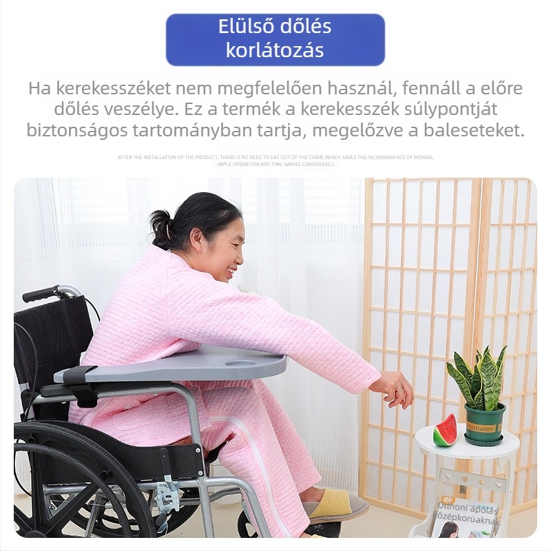 Kerekesszékes étkezőasztal, univerzális WC-szék, étkezőasztal, kerekesszék-kiegészítők, mozgáskorlátozottaknak szánt étkezőasztal, megnövelt vastagítás, ingyenes beszerelés