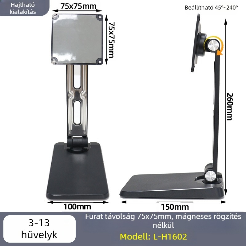 Forgatható, állítható számítógép-monitor talp, 8–27 hüvelykes tartókeret, állítható és forgatható