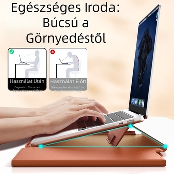 Többfunkciós belső laptop táska 14 hüvelykes állvánnyal, védőborítással, 15,3 m²/3 cipzáras tároló számítógéptáska raktáron
