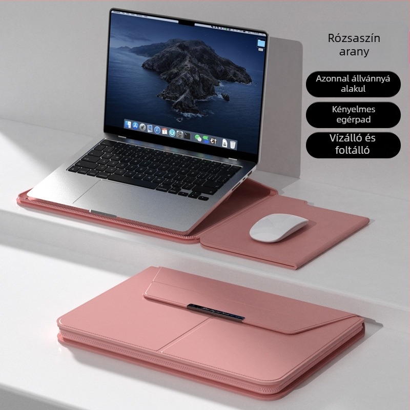 Többfunkciós belső laptop táska 14 hüvelykes állvánnyal, védőborítással, 15,3 m²/3 cipzáras tároló számítógéptáska raktáron