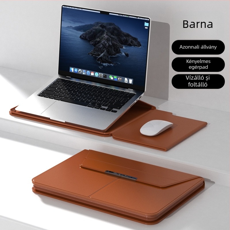 Többfunkciós belső laptop táska 14 hüvelykes állvánnyal, védőborítással, 15,3 m²/3 cipzáras tároló számítógéptáska raktáron