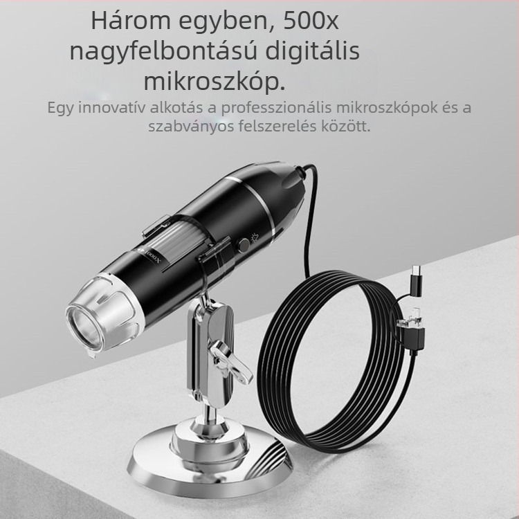 Gyári nagykereskedelmi HD 1600-szoros USB három-az-egyben digitális mikroszkóp HD elektronmikroszkóp