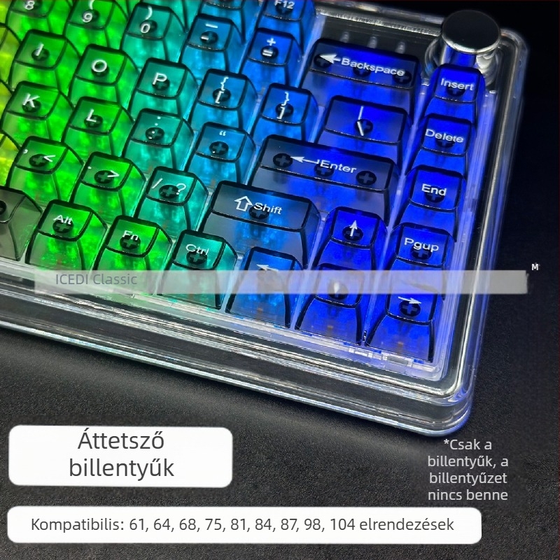 OEM nagymágneses tengelybillentyűzetek átlátszó kristály PC mechanikus univerzális teljes készlet kis numerikus billentyűzet Rgb Rgb világítási effektus