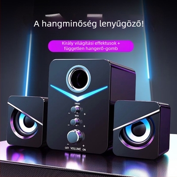 Audio Számítógép Asztali Otthoni Notebook Asztali Nagy hangerő Vezetékes USB Mélynyomó Erős Basszusú Bluetooth Hangszóró