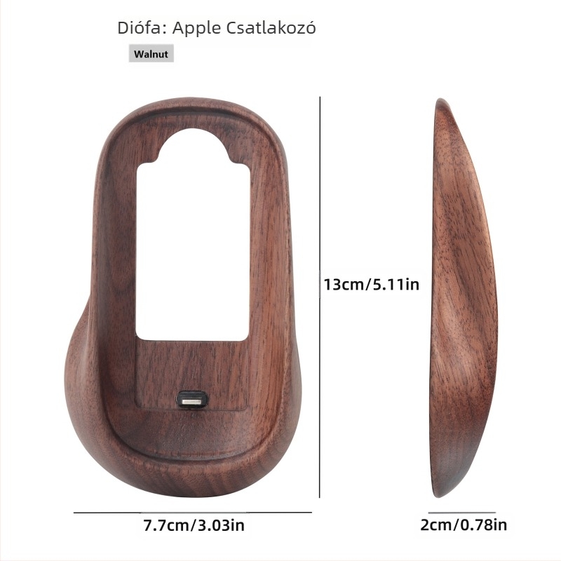 Dió színű Magic Mouse védőtok Apple Magic Mouse egérhez, tömörfa talppal, magasságállítóval