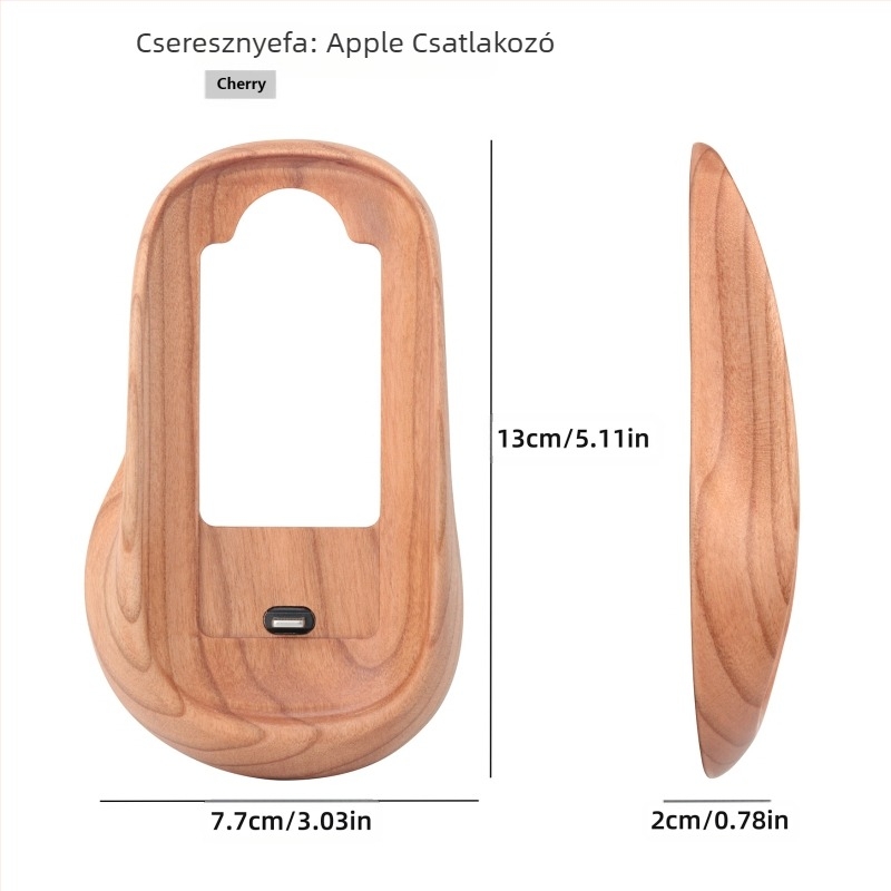 Dió színű Magic Mouse védőtok Apple Magic Mouse egérhez, tömörfa talppal, magasságállítóval
