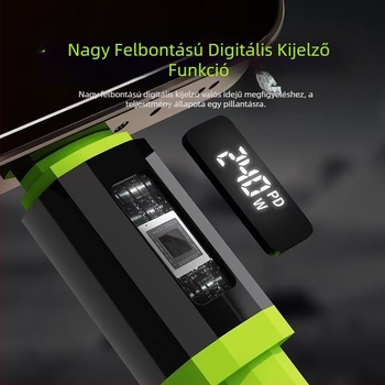 Okos LED digitális kijelzős szilikon adatkábel dobozos PD240W gyors töltő mobiltelefon-kábel, Apple 15/16-hoz, Type-C készülékhez