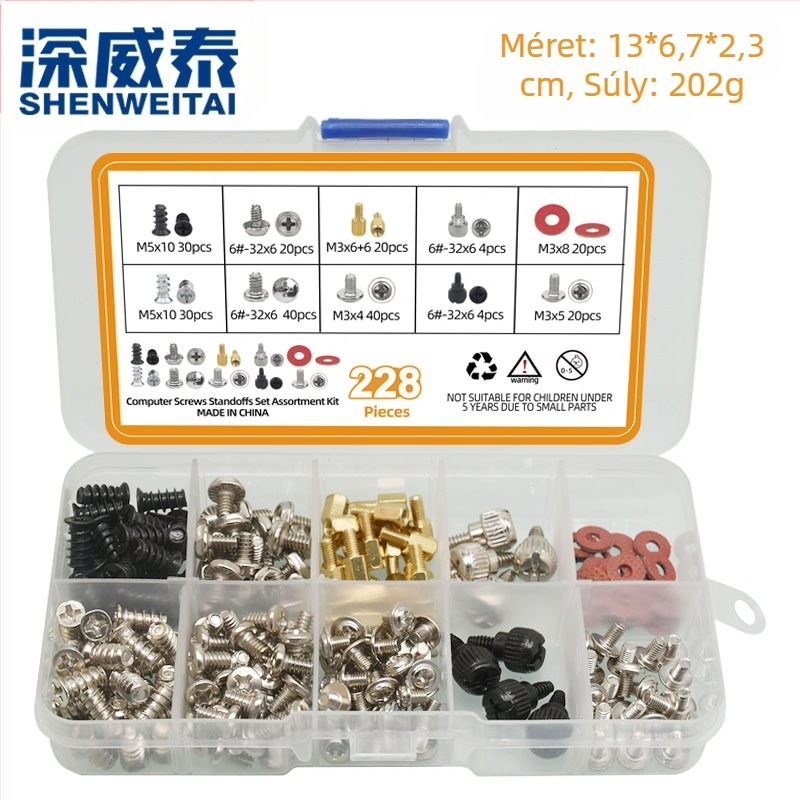 Asztali számítógép ház csavarok dobozos merevlemez alaplap ház tápegység ventilátor csavarkészlet Amazon határokon átnyúló