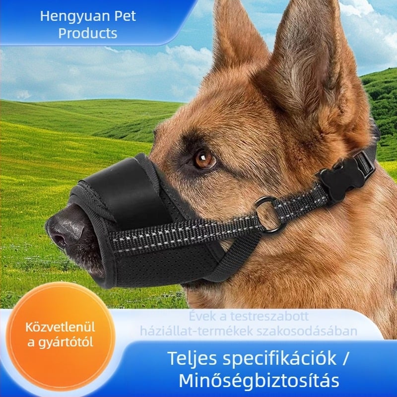 Határokon átnyúló kutyaszájvédő műtárgy, Kiválóan lélegző, Állítható kisállat szájkosár, Harapásgátló, Állítható hálós szájkosár