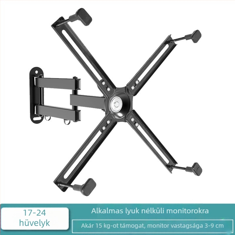 Monitorállvány Teleszkópos Forgatható Fali Állvány Vízszintes és Függőleges Képernyőváltás Univerzális 17 24 27 32 hüvelykes Fali Állvány