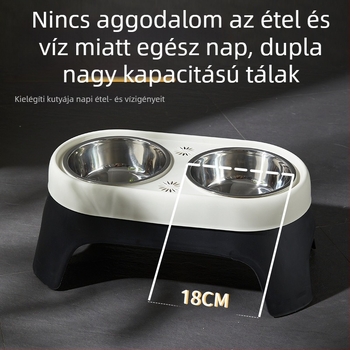 Új, kutyáknak való, magasított tál, kisállatoknak való ivóvíz-etetőtál, kopogásgátló rozsdamentes acél etetőtál, macska rizstál, raktáron, nagykereskedelemben