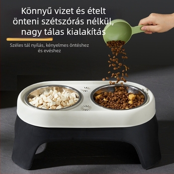 Új, kutyáknak való, magasított tál, kisállatoknak való ivóvíz-etetőtál, kopogásgátló rozsdamentes acél etetőtál, macska rizstál, raktáron, nagykereskedelemben
