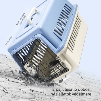 Macskaspecifikus légitársasági szállítóketrec, macskahordozó, nagy kapacitású, autóba szerelhető kutyaketrec, hordozható kisállat-szállítódoboz kis és közepes méretű kutyáknak