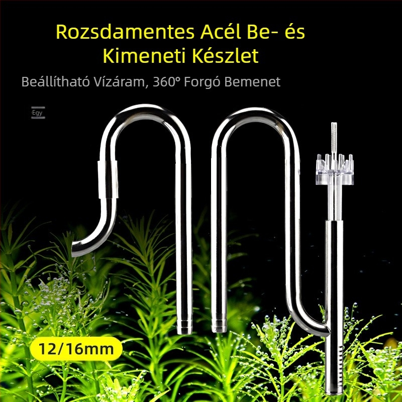 Akvárium Fűtartály Rozsdamentes acél be- és kimenet eltávolító olajfólia készlet Fűtartály tartozékok Akvárium szűrővödör felszerelés Vízcső