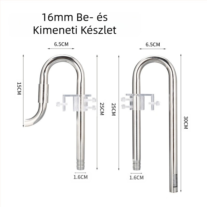 Akvárium Fűtartály Rozsdamentes acél be- és kimenet eltávolító olajfólia készlet Fűtartály tartozékok Akvárium szűrővödör felszerelés Vízcső
