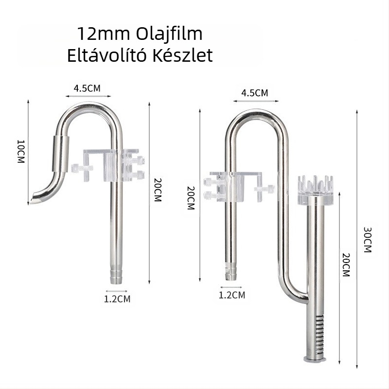 Akvárium Fűtartály Rozsdamentes acél be- és kimenet eltávolító olajfólia készlet Fűtartály tartozékok Akvárium szűrővödör felszerelés Vízcső