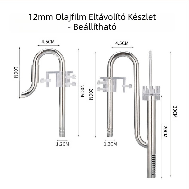 Akvárium Fűtartály Rozsdamentes acél be- és kimenet eltávolító olajfólia készlet Fűtartály tartozékok Akvárium szűrővödör felszerelés Vízcső
