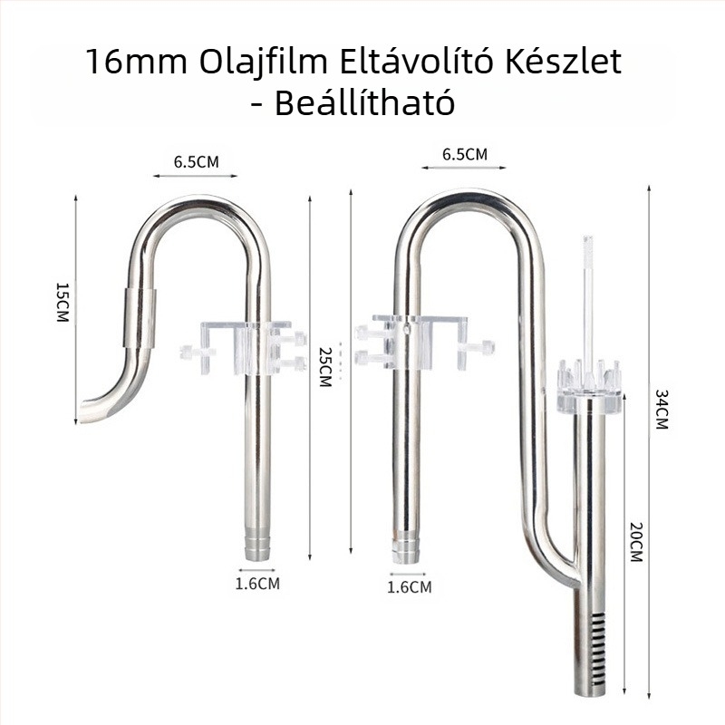 Akvárium Fűtartály Rozsdamentes acél be- és kimenet eltávolító olajfólia készlet Fűtartály tartozékok Akvárium szűrővödör felszerelés Vízcső